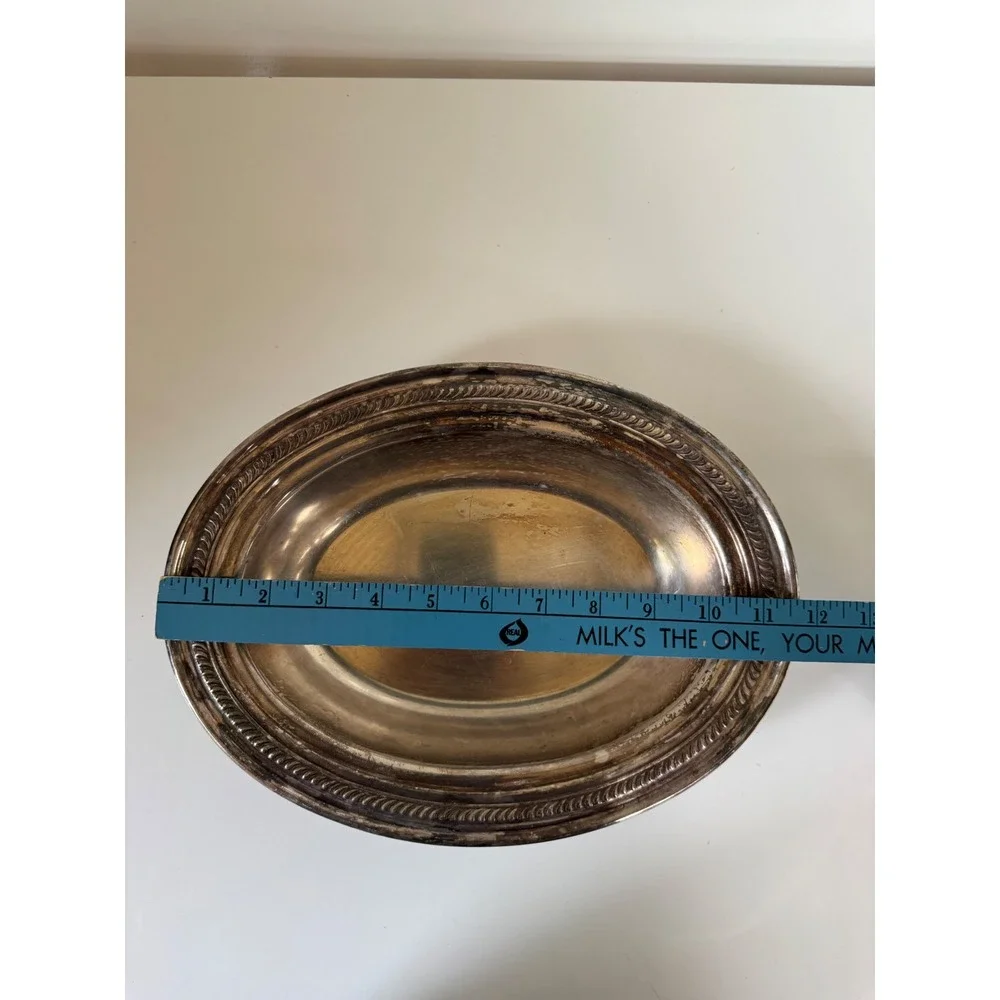 F.B. Rogers Silver Co 1205 Vintage Silverplate Oval Serving Bowl Gadroon Trim